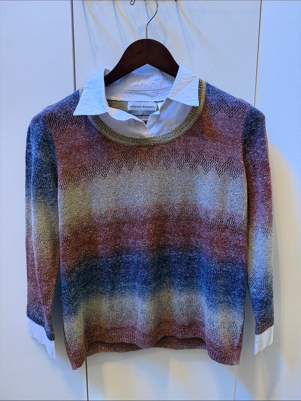 Alfred Dunner Women's Multicolor Gradient Crewneck Sweater